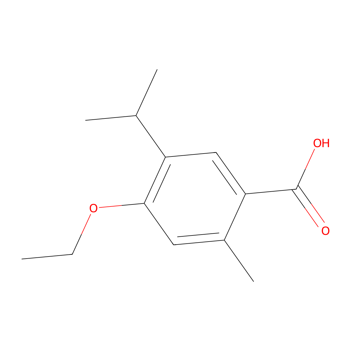 4-Ethoxy-2-methyl-5-(1-methylethyl)benzoic acid molecular structure, CAS 1310305-52-2