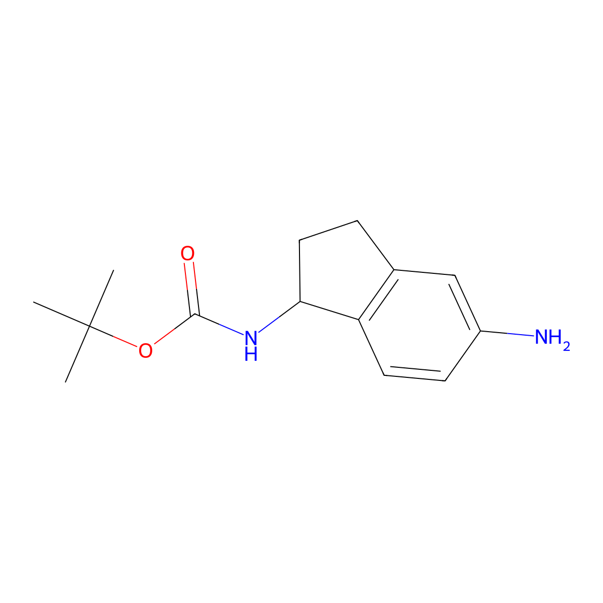 tert-butyl N-[(1R)-5-amino-2,3-dihydro-1H-inden-1-yl]carbamate molecular structure, CAS 1310324-91-4
