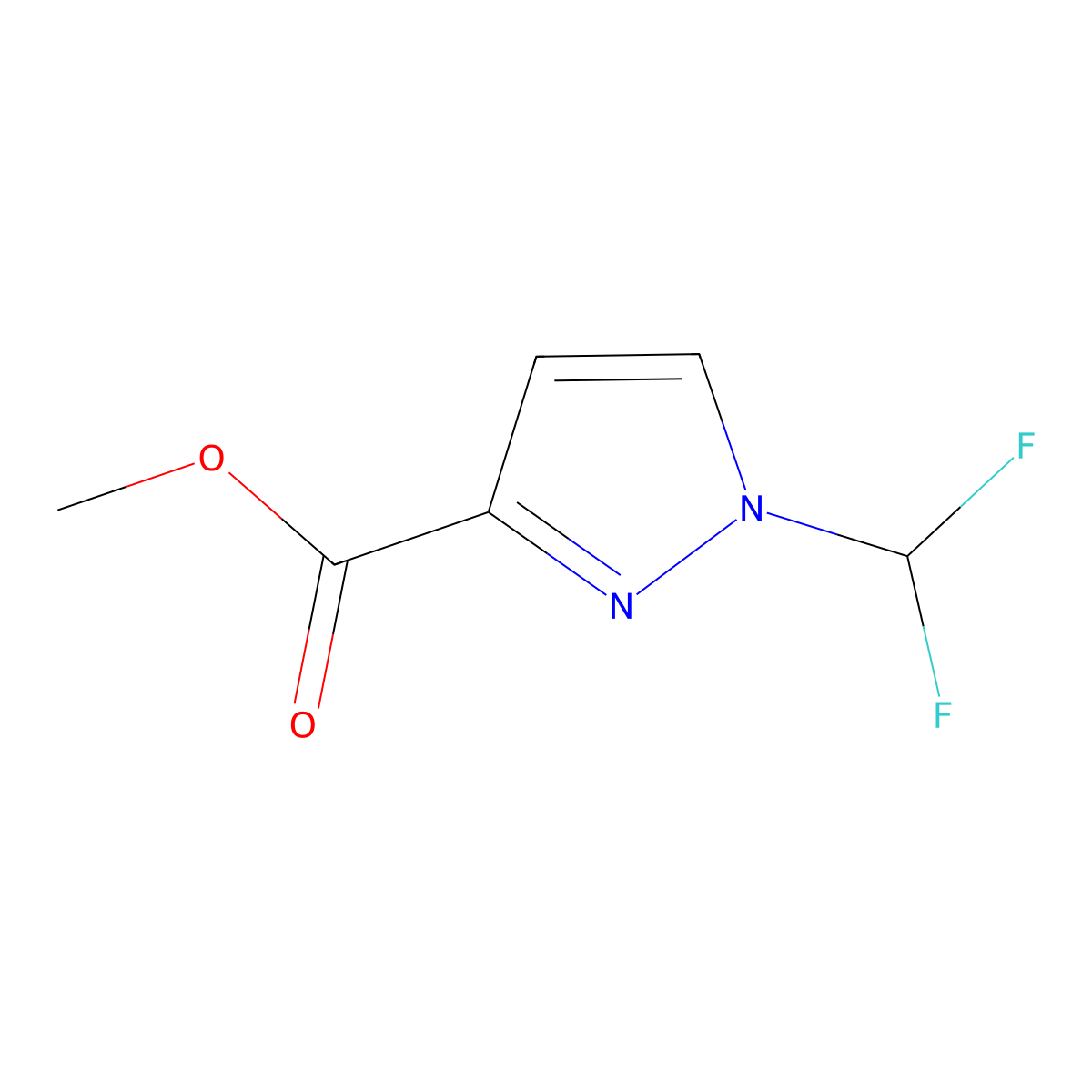Methyl 1-(difluoromethyl)-1H-pyrazole-3-carboxylate molecular structure, CAS 1310351-03-1