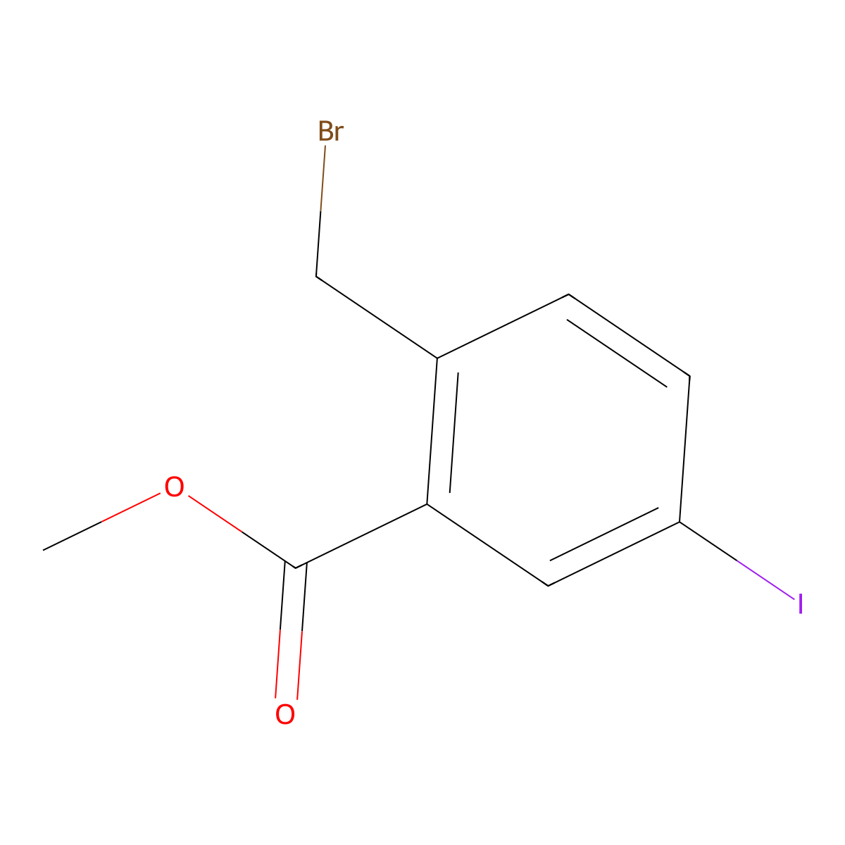 Methyl 2-(bromomethyl)-5-iodobenzoate molecular structure, CAS 1310377-56-0
