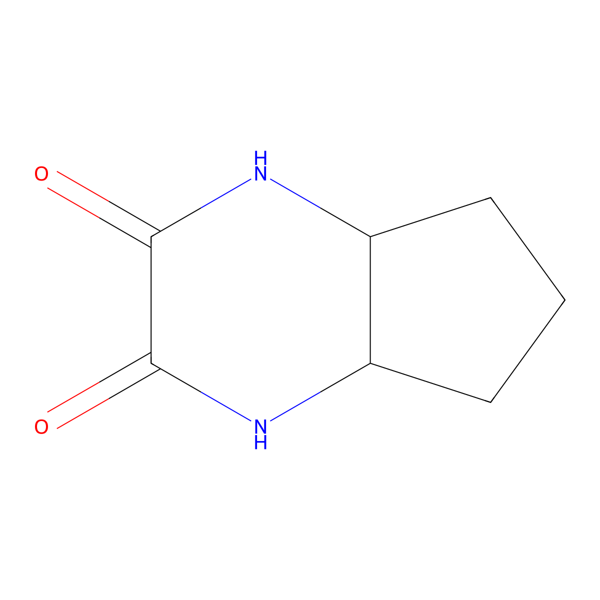 rac-(4aR,7aS)-octahydro-1H-cyclopenta[b]pyrazine-2,3-dione, cis molecular structure, CAS 1310377-64-0