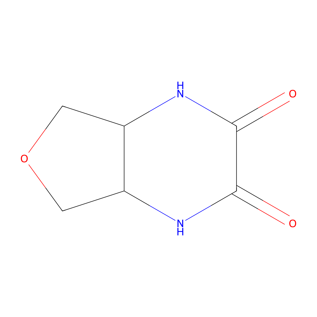rac-(4aR,7aS)-octahydrofuro[3,4-b]pyrazine-2,3-dione, cis molecular structure, CAS 1310377-79-7