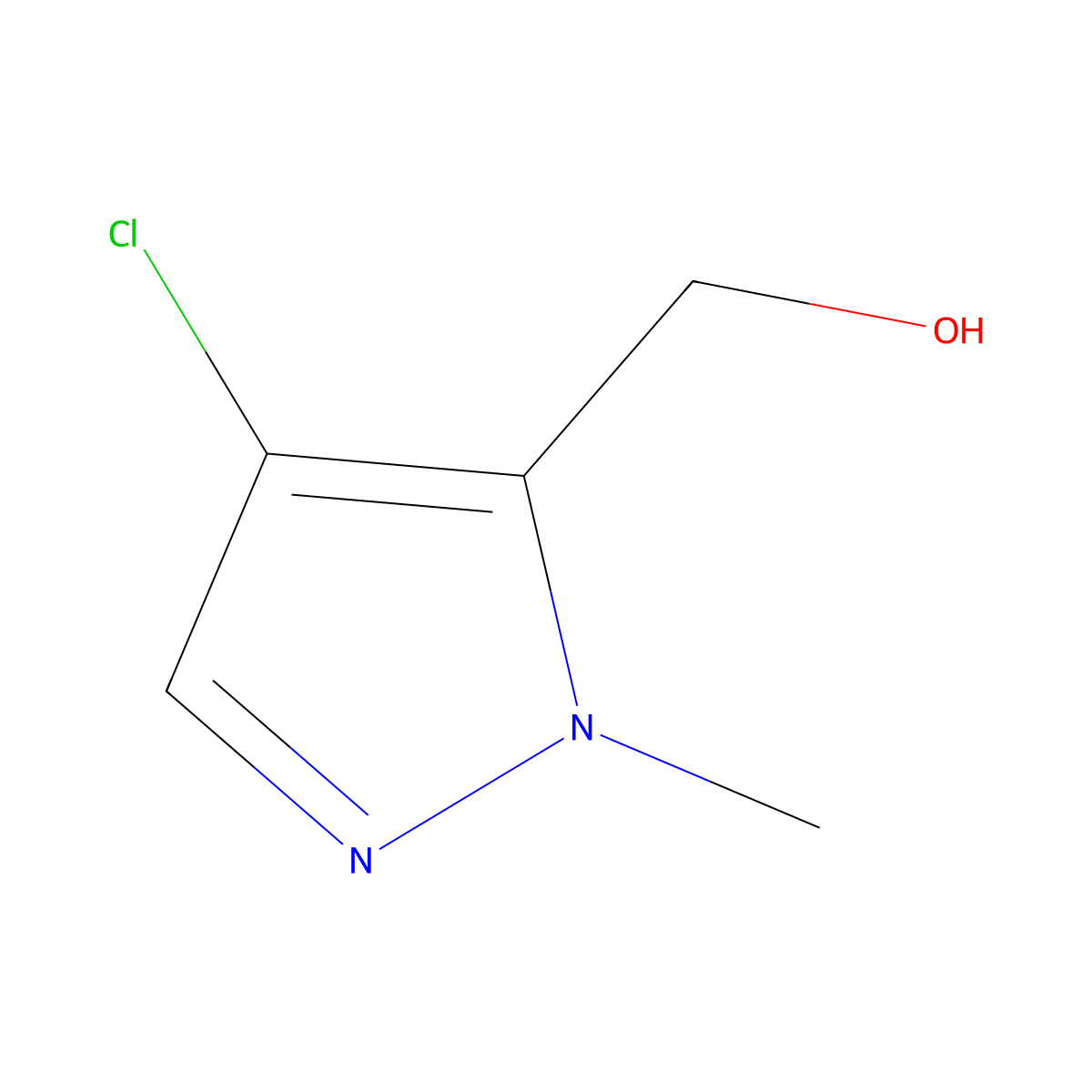 (4-chloro-1-methyl-1H-pyrazol-5-yl)methanol molecular structure, CAS 1310379-29-3