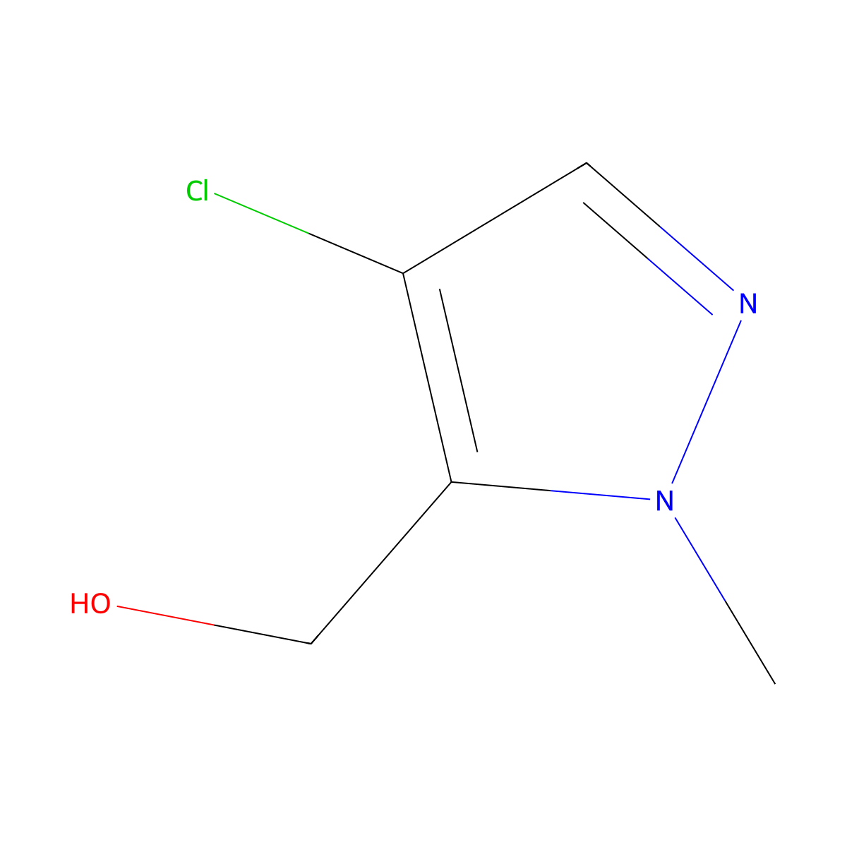 (4-chloro-1-methyl-1H-pyrazol-5-yl)methanol molecular structure, CAS 1310379-29-3