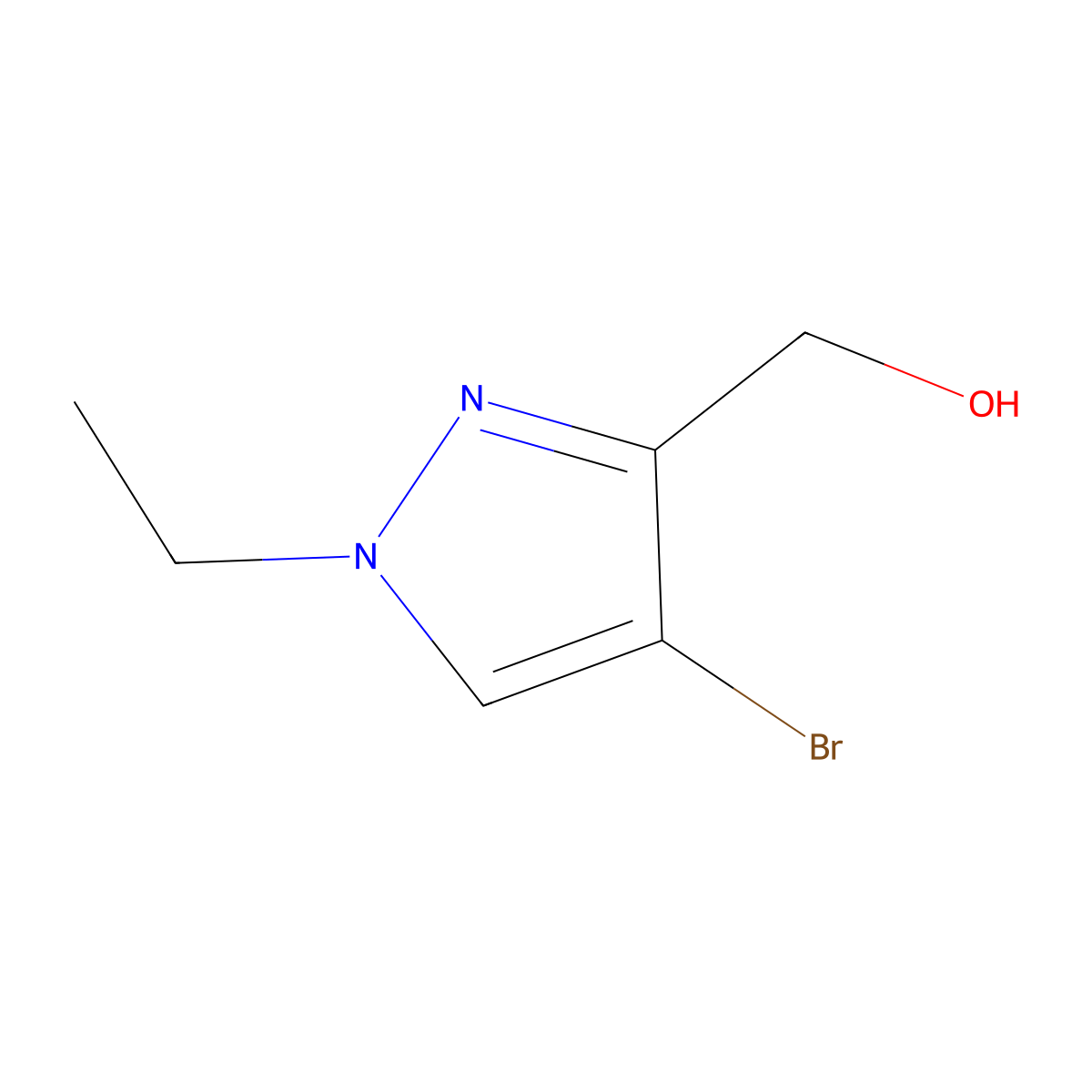 (4-bromo-1-ethyl-1H-pyrazol-3-yl)methanol molecular structure, CAS 1310379-30-6