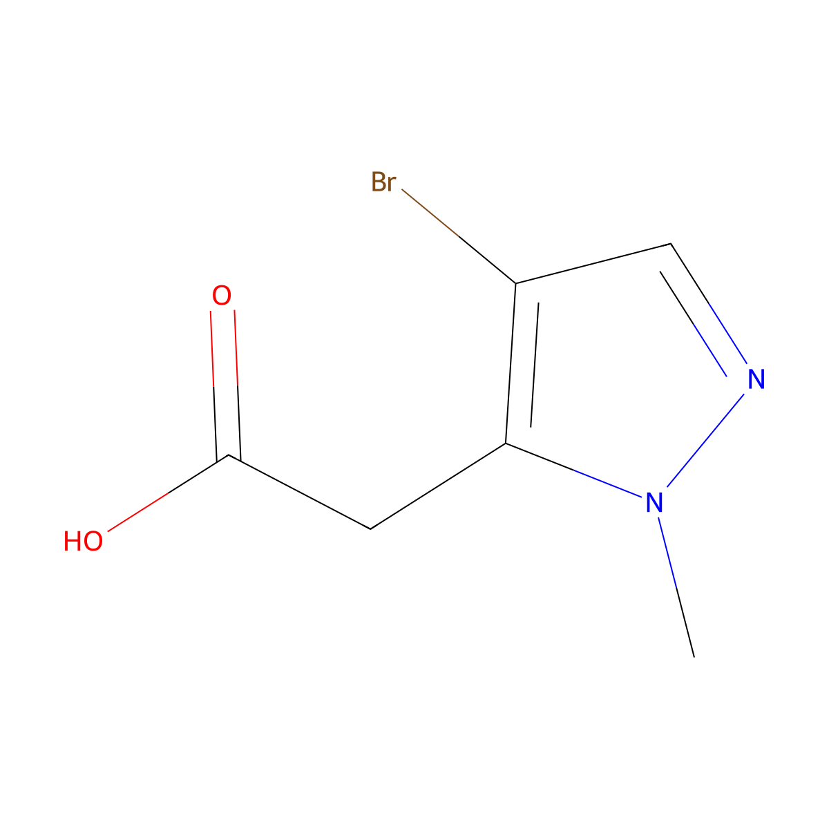 2-(4-bromo-1-methyl-1H-pyrazol-5-yl)acetic acid molecular structure, CAS 1310379-31-7