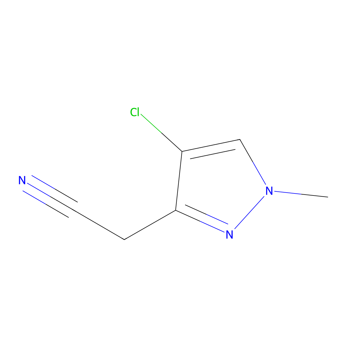 2-(4-Chloro-1-methyl-1H-pyrazol-3-yl)acetonitrile molecular structure, CAS 1310379-33-9