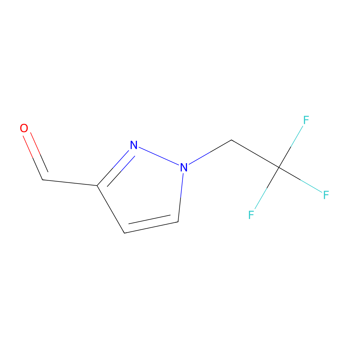 1H-Pyrazole-3-carboxaldehyde, 1-(2,2,2-trifluoroethyl)- molecular structure, CAS 1310379-34-0