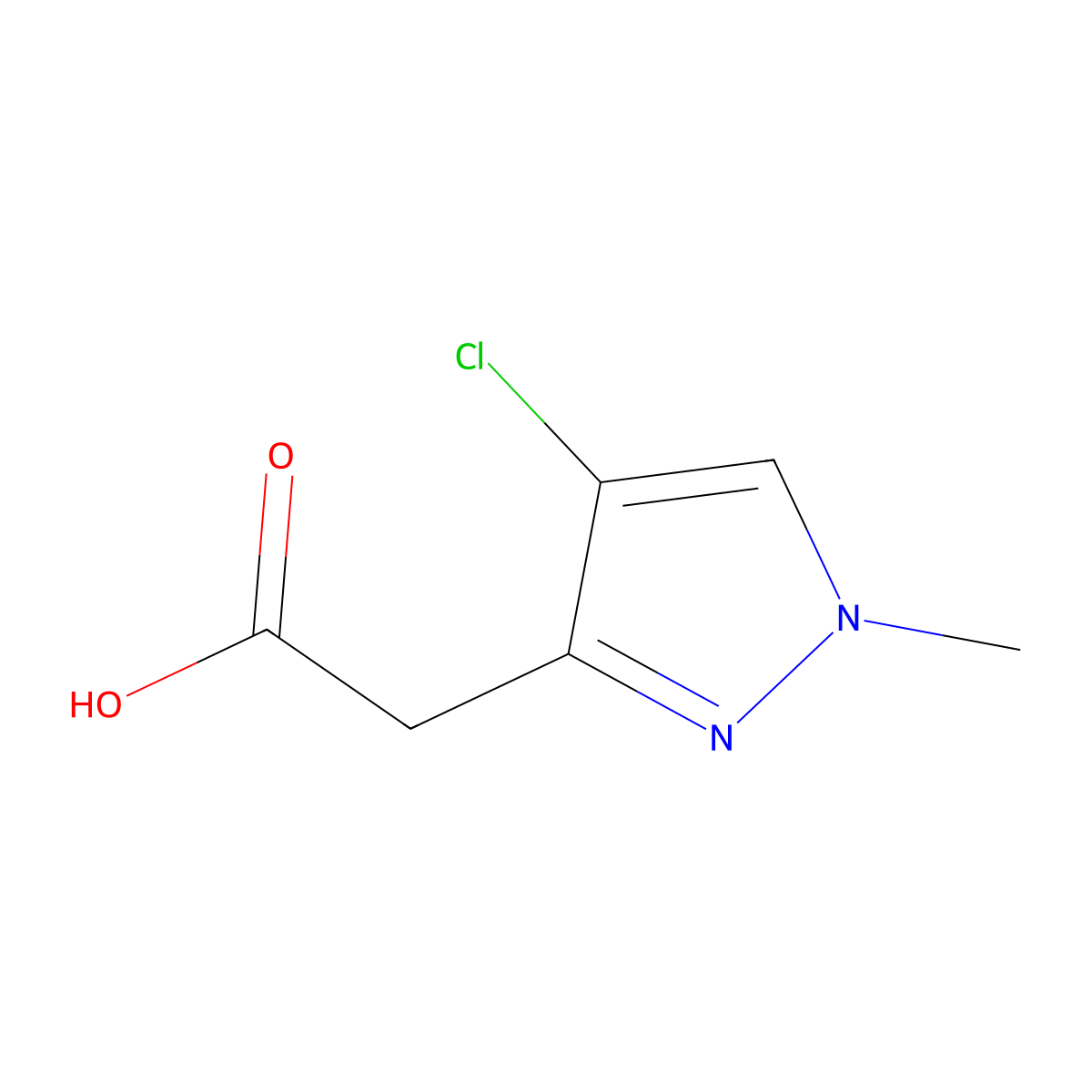 2-(4-chloro-1-methyl-1H-pyrazol-3-yl)acetic acid molecular structure, CAS 1310379-35-1