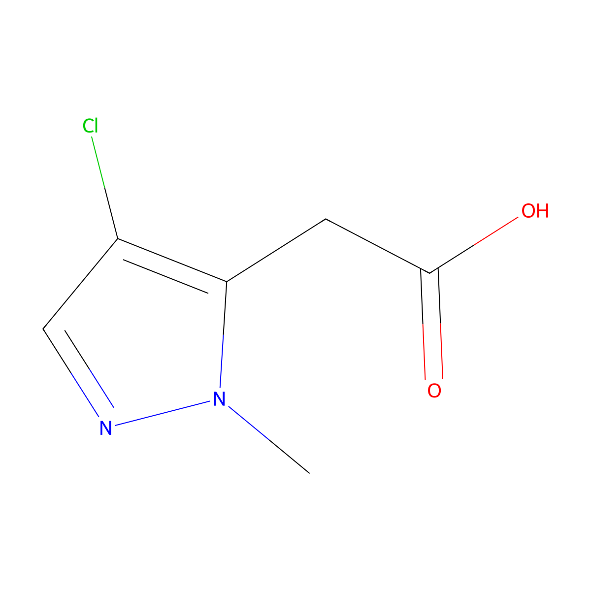 2-(4-Chloro-1-methyl-1H-pyrazol-5-yl)acetic acid molecular structure, CAS 1310379-36-2