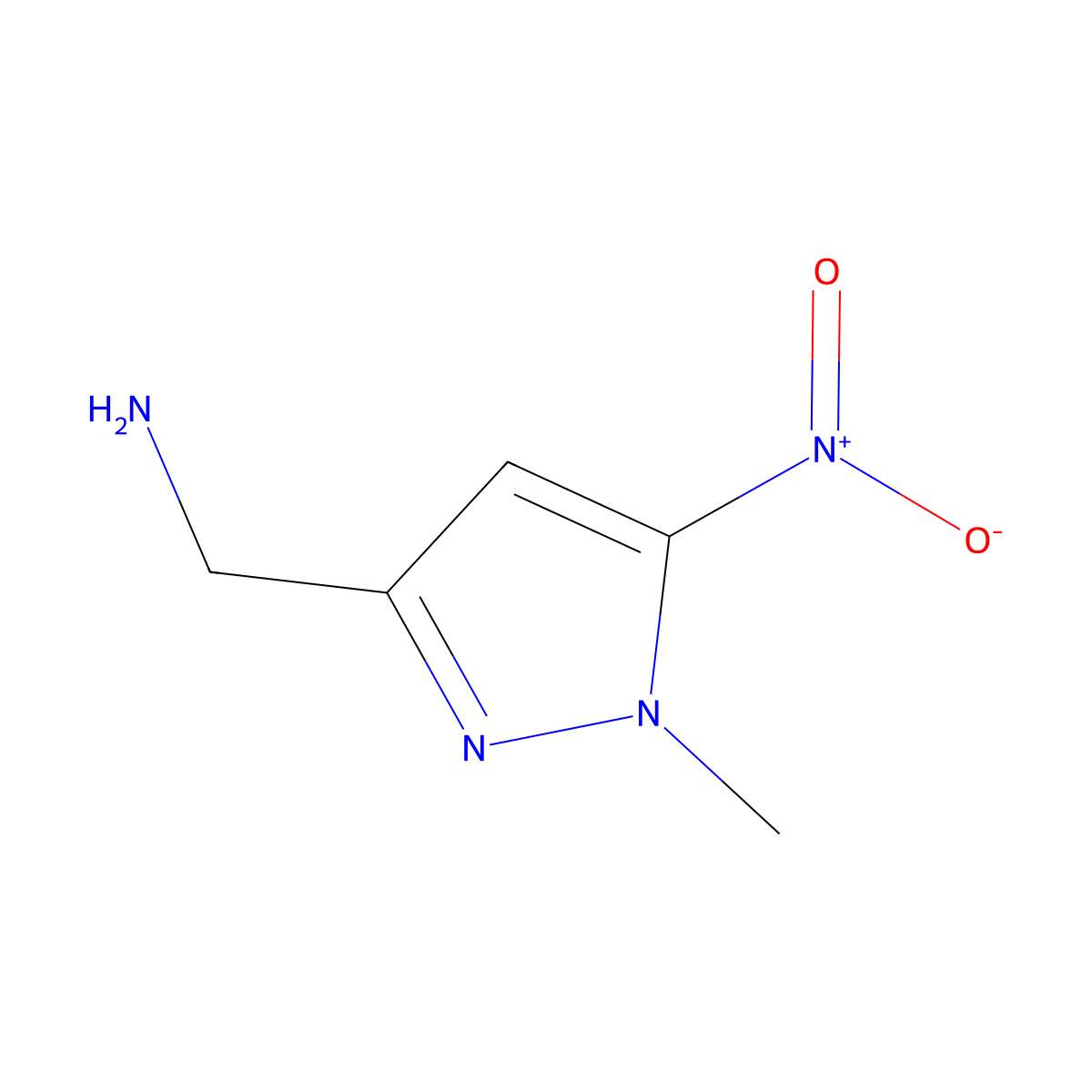 (1-Methyl-5-nitro-1H-pyrazol-3-yl)methanamine molecular structure, CAS 1310379-39-5