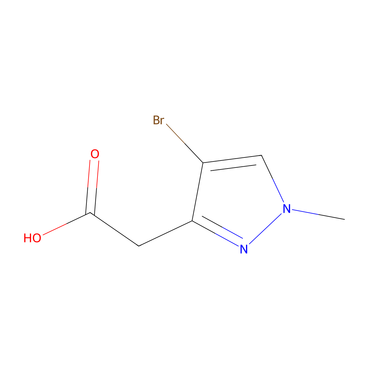 2-(4-bromo-1-methyl-1H-pyrazol-3-yl)acetic acid molecular structure, CAS 1310379-41-9