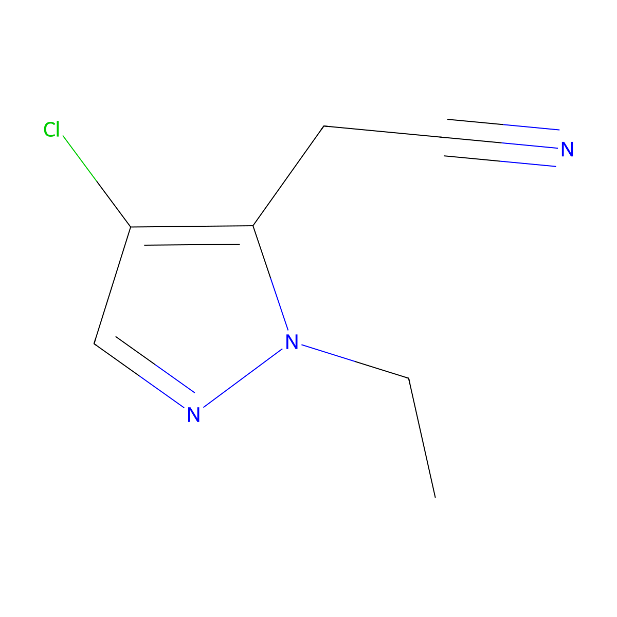 2-(4-Chloro-1-ethyl-1H-pyrazol-5-yl)acetonitrile molecular structure, CAS 1310379-42-0