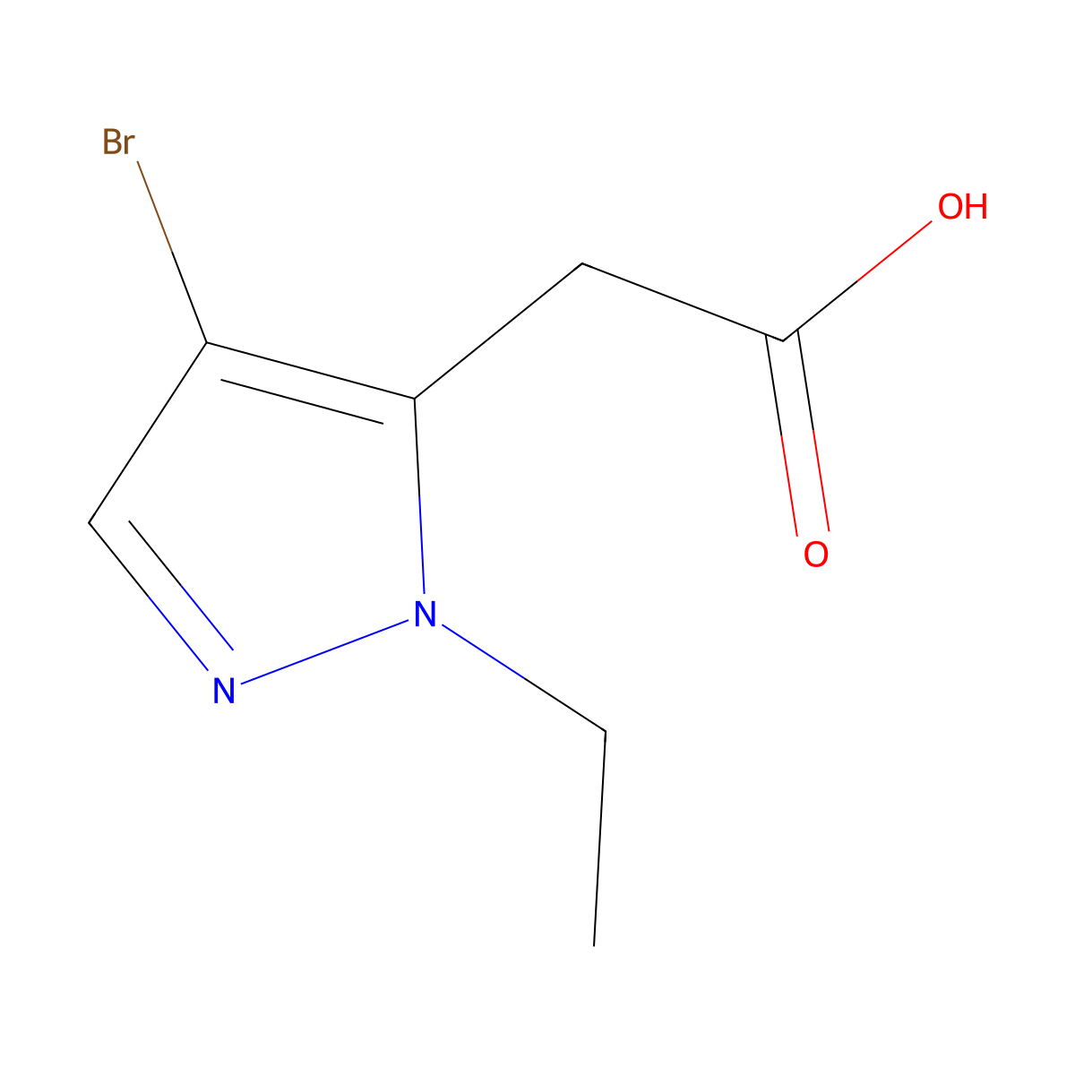 2-(4-Bromo-1-ethyl-1H-pyrazol-5-yl)acetic acid molecular structure, CAS 1310379-43-1