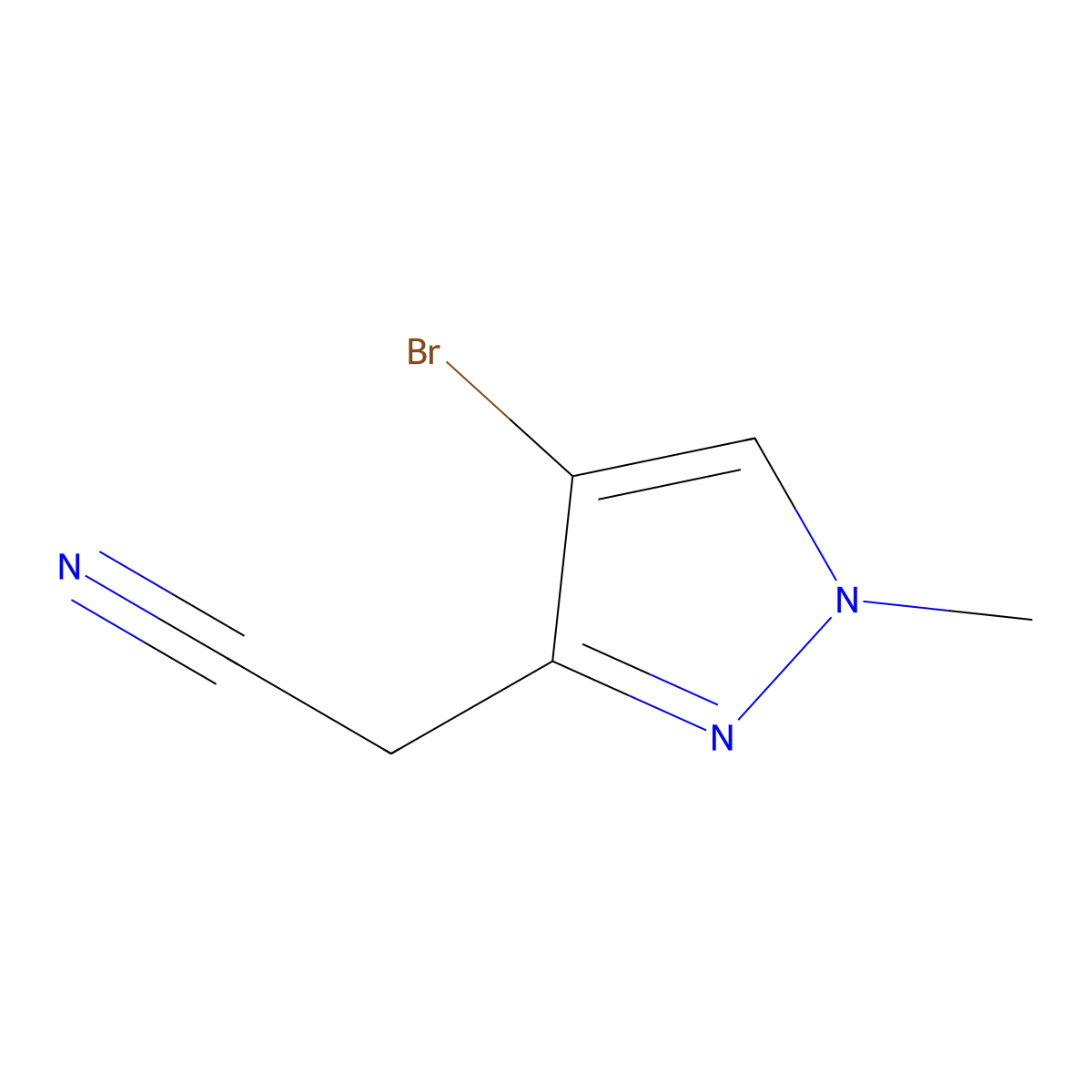 2-(4-bromo-1-methyl-1H-pyrazol-3-yl)acetonitrile molecular structure, CAS 1310379-44-2