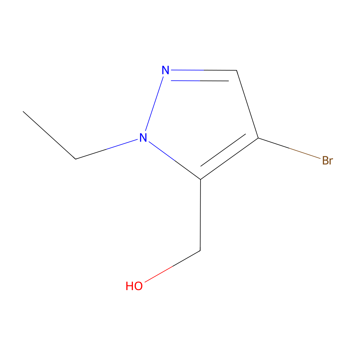 (4-bromo-1-ethyl-1H-pyrazol-5-yl)methanol molecular structure, CAS 1310379-45-3