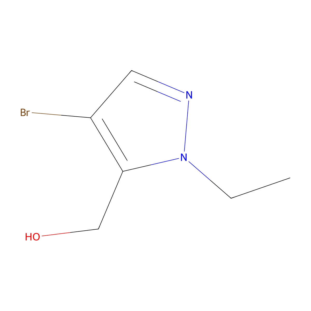 (4-bromo-1-ethyl-1H-pyrazol-5-yl)methanol molecular structure, CAS 1310379-45-3