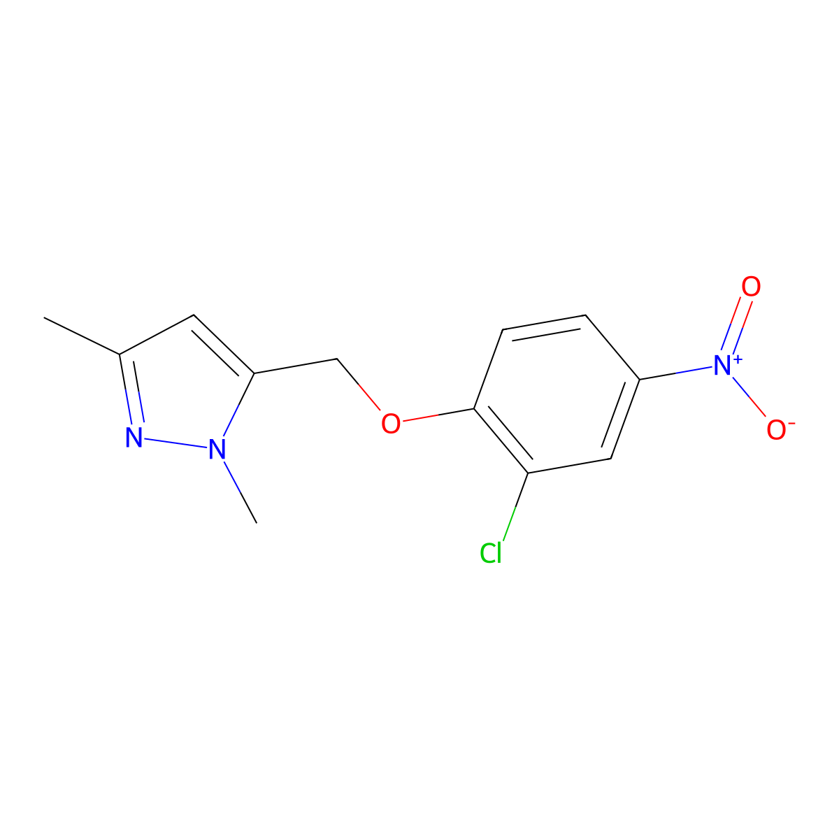 5-[(2-chloro-4-nitrophenoxy)methyl]-1,3-dimethyl-1H-pyrazole molecular structure, CAS 1310379-46-4