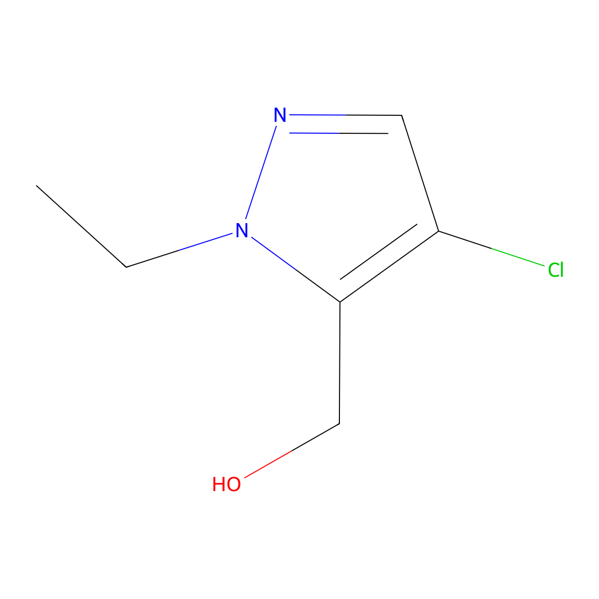(4-chloro-1-ethyl-1H-pyrazol-5-yl)methanol molecular structure, CAS 1310379-48-6