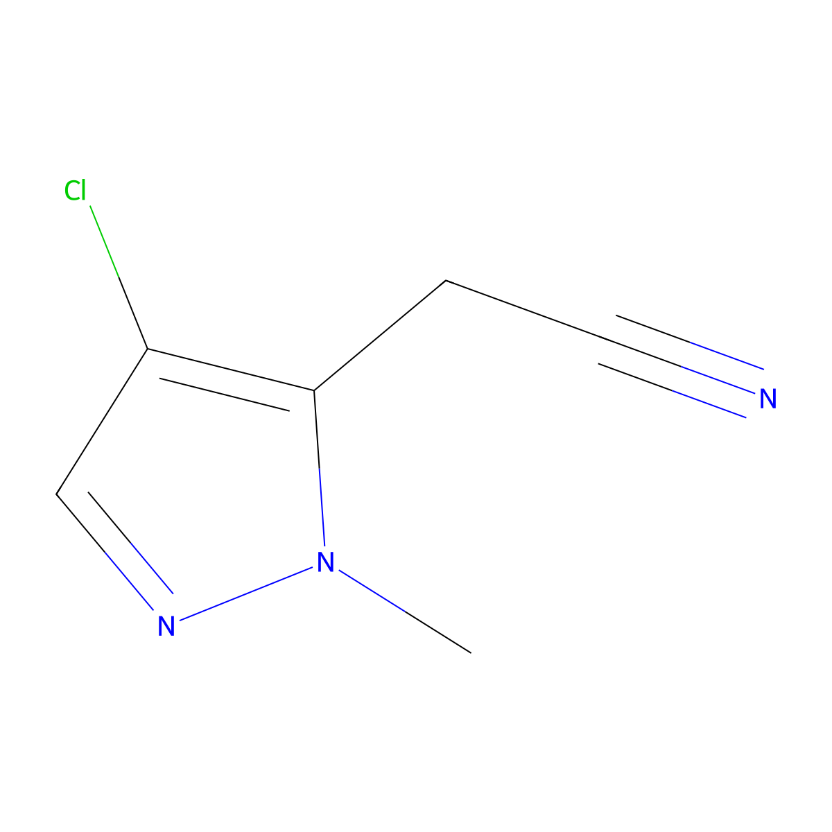 2-(4-Chloro-1-methyl-1H-pyrazol-5-yl)acetonitrile molecular structure, CAS 1310379-49-7