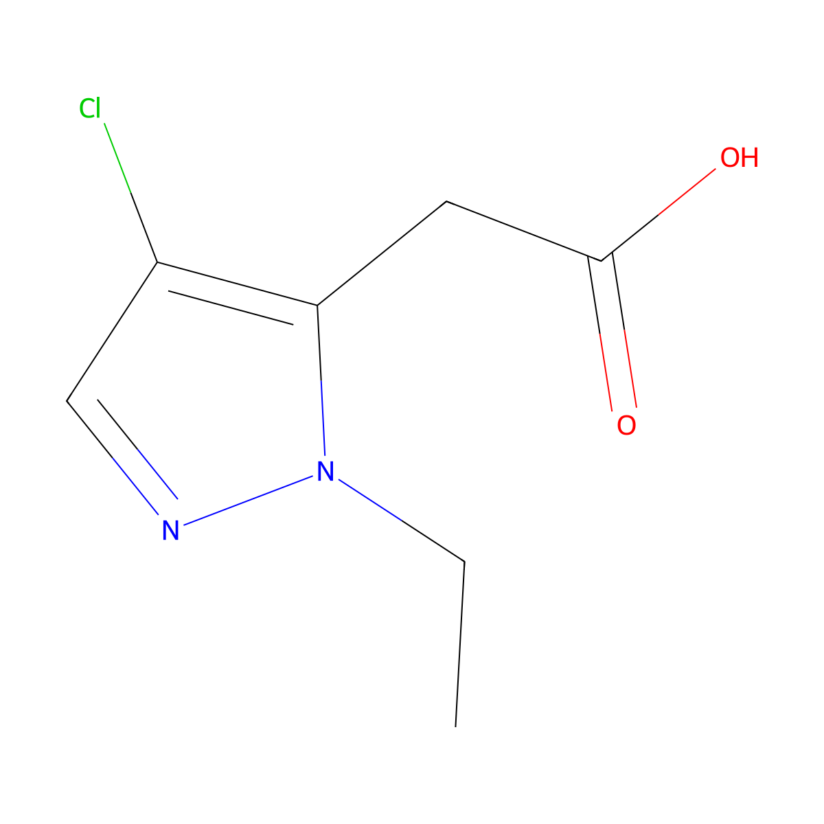 2-(4-chloro-1-ethyl-1H-pyrazol-5-yl)acetic acid molecular structure, CAS 1310379-51-1