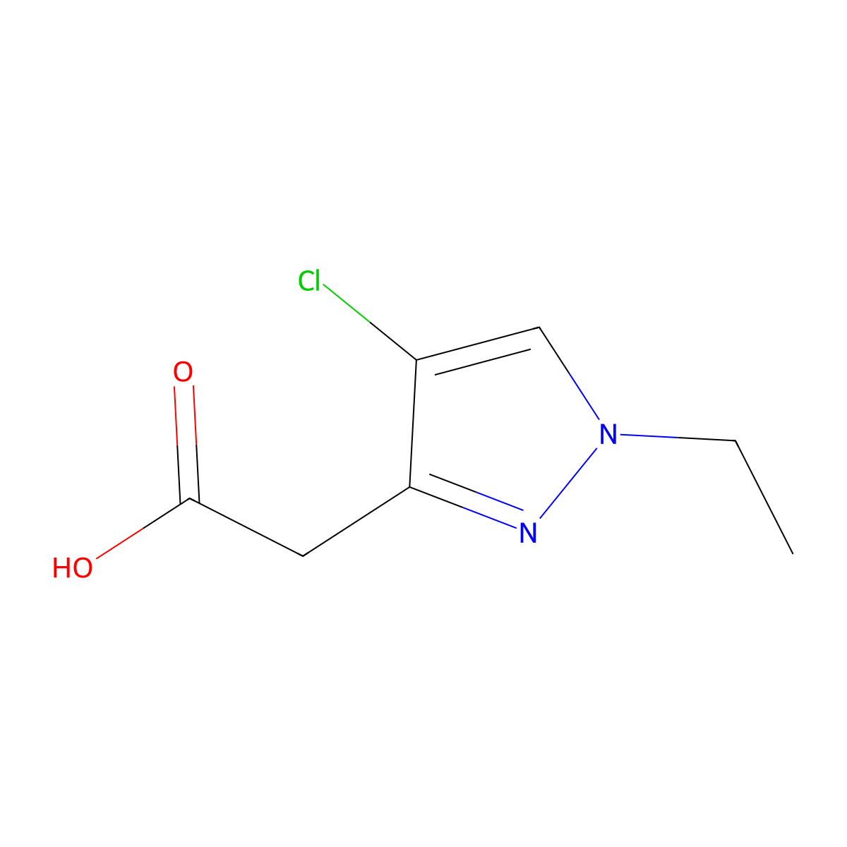 2-(4-Chloro-1-ethyl-1H-pyrazol-3-yl)acetic acid molecular structure, CAS 1310379-52-2