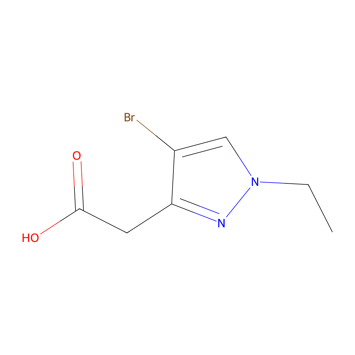 (4-bromo-1-ethyl-1H-pyrazol-3-yl)acetic acid molecular structure, CAS 1310379-53-3