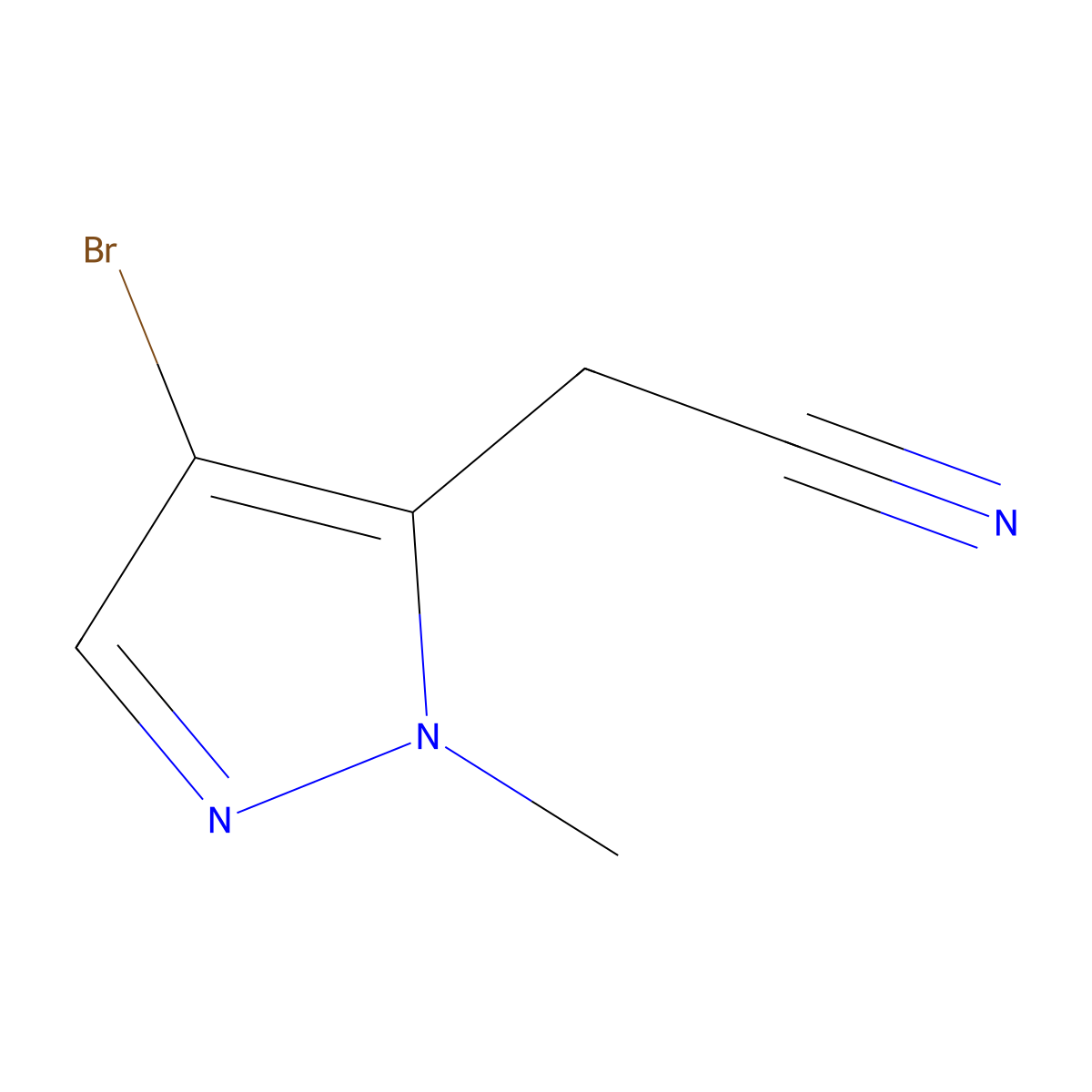 2-(4-Bromo-1-methyl-1H-pyrazol-5-yl)acetonitrile molecular structure, CAS 1310379-54-4