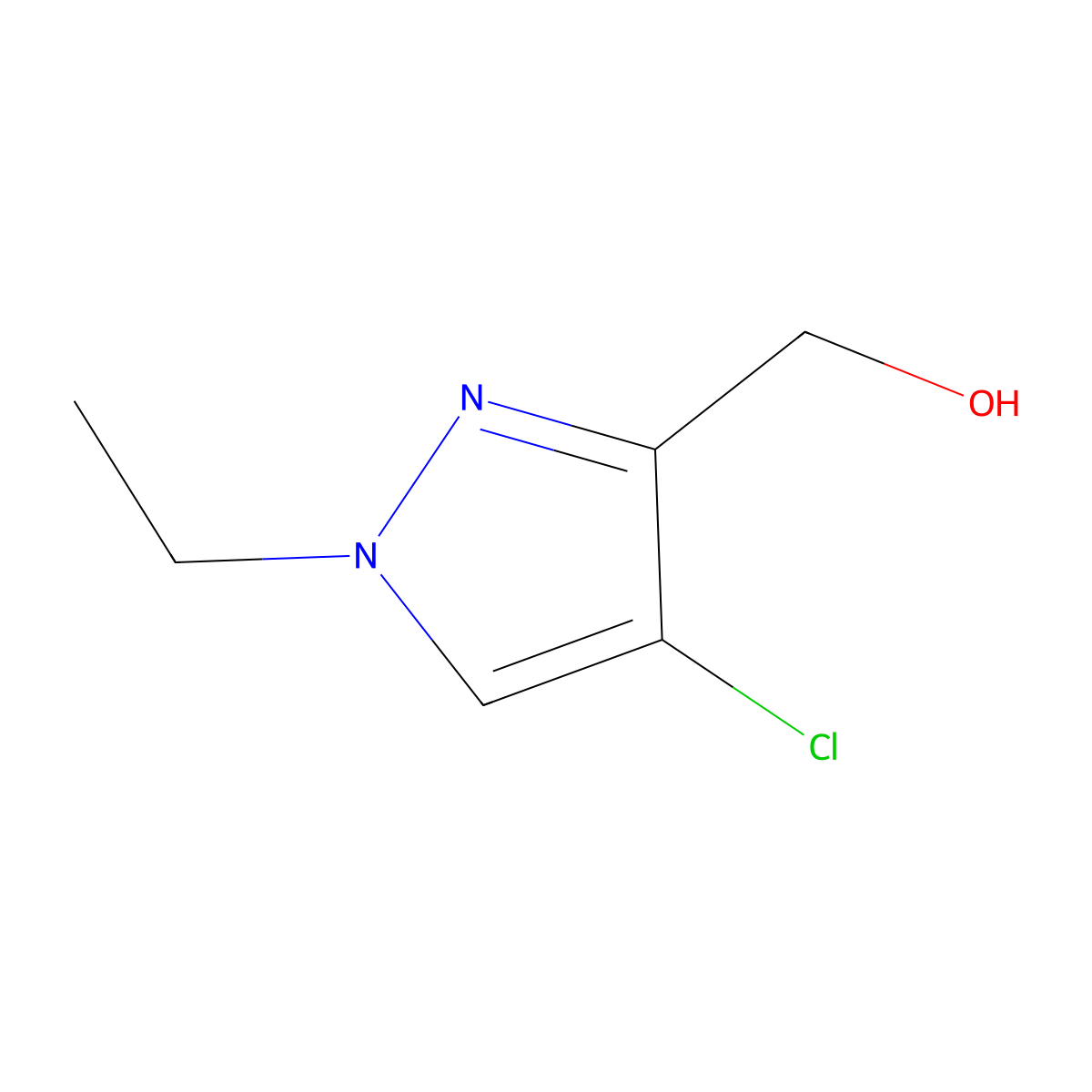 (4-chloro-1-ethyl-1H-pyrazol-3-yl)methanol molecular structure, CAS 1310379-55-5