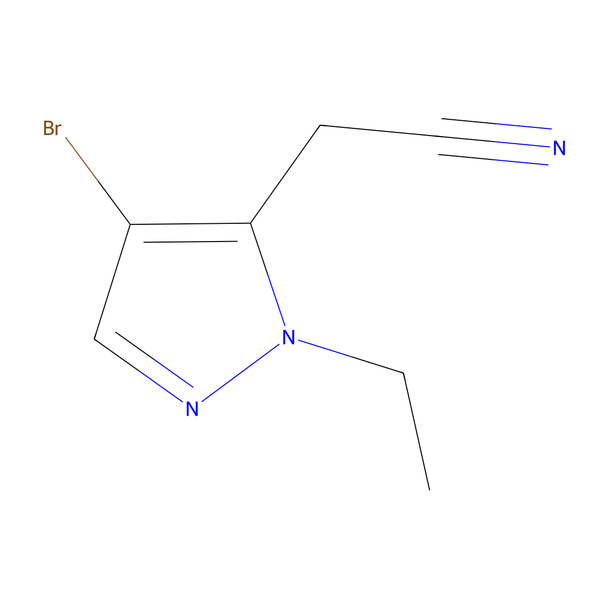 2-(4-Bromo-1-ethyl-1H-pyrazol-5-yl)acetonitrile molecular structure, CAS 1310379-56-6