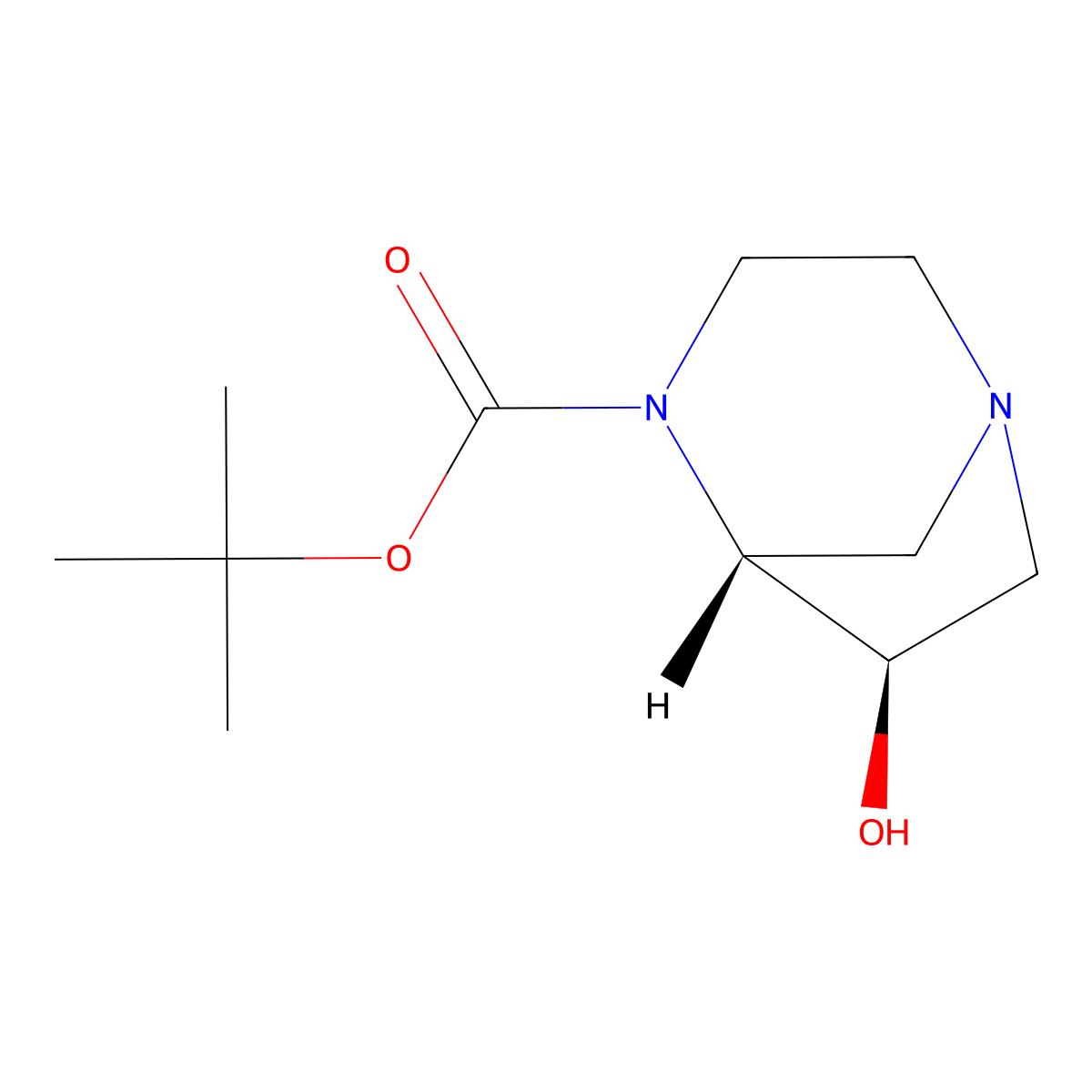 Tert-butyl (5R,6R)-6-hydroxy-1,4-diazabicyclo[3.2.1]octane-4-carboxylate molecular structure, CAS 1310381-14-6