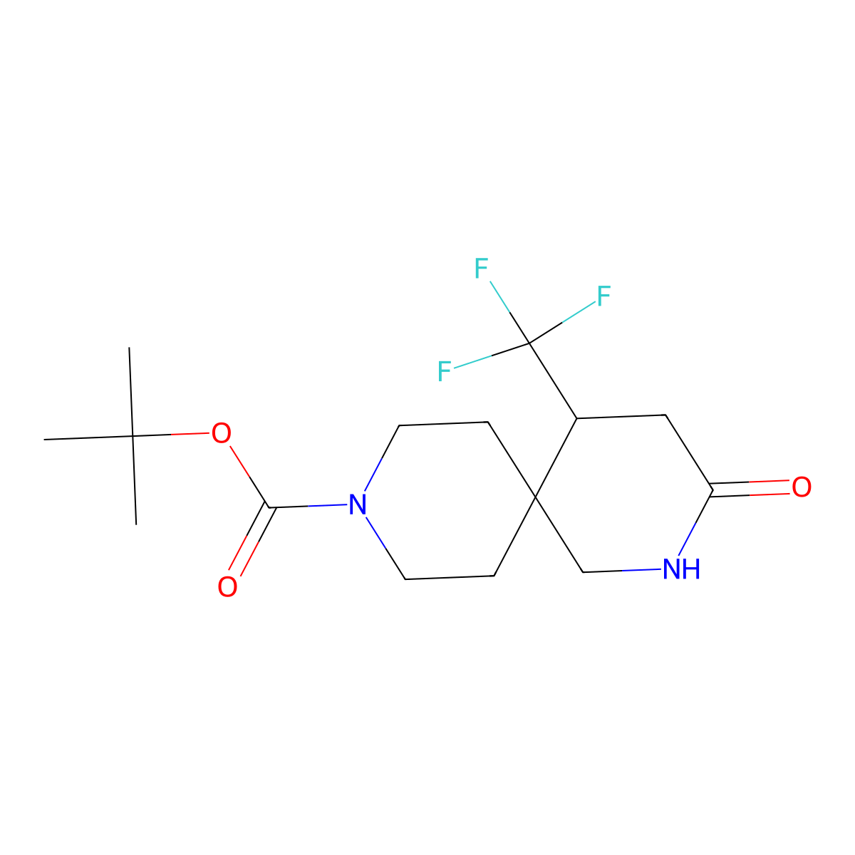 tert-Butyl 3-oxo-5-(trifluoromethyl)-2,9-diazaspiro[5.5]undecane-9-carboxylate molecular structure, CAS 1310381-23-7