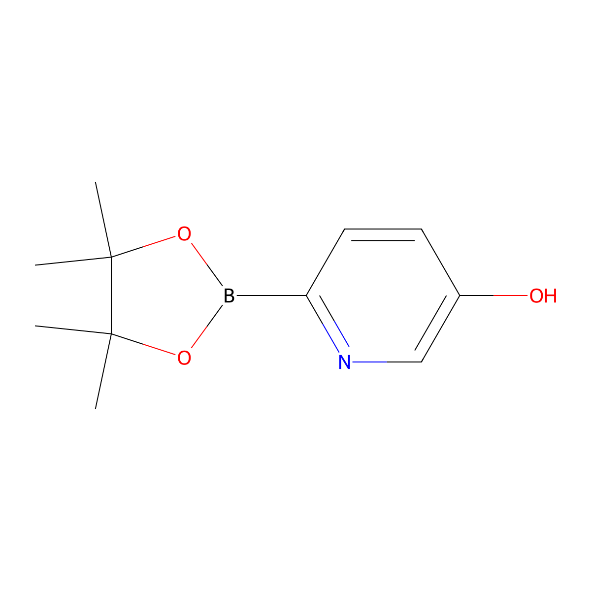 6-(4,4,5,5-Tetramethyl-1,3,2-dioxaborolan-2-yl)pyridin-3-ol molecular structure, CAS 1310383-01-7
