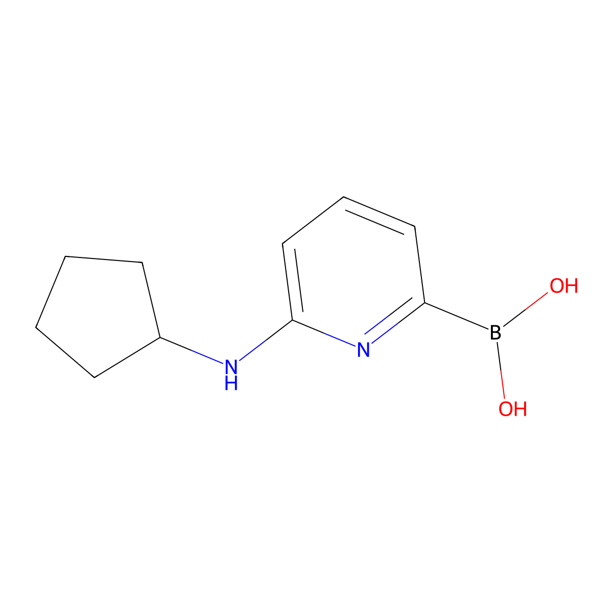 (6-(Cyclopentylamino)pyridin-2-yl)boronic acid molecular structure, CAS 1310383-06-2
