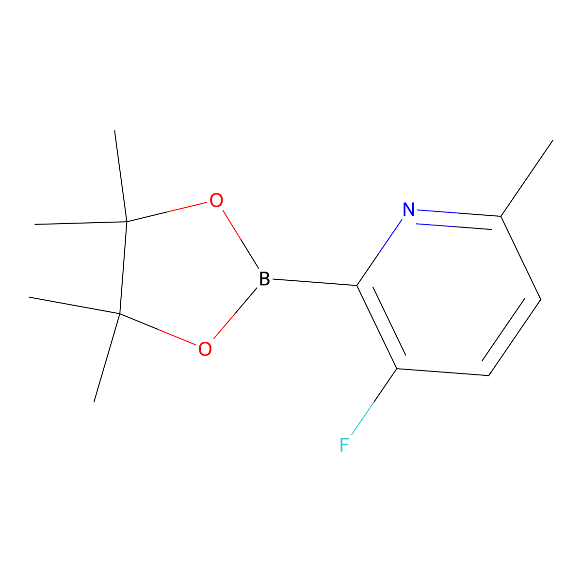 3-Fluoro-6-methyl-2-(4,4,5,5-tetramethyl-1,3,2-dioxaborolan-2-yl)pyridine molecular structure, CAS 1310383-07-3