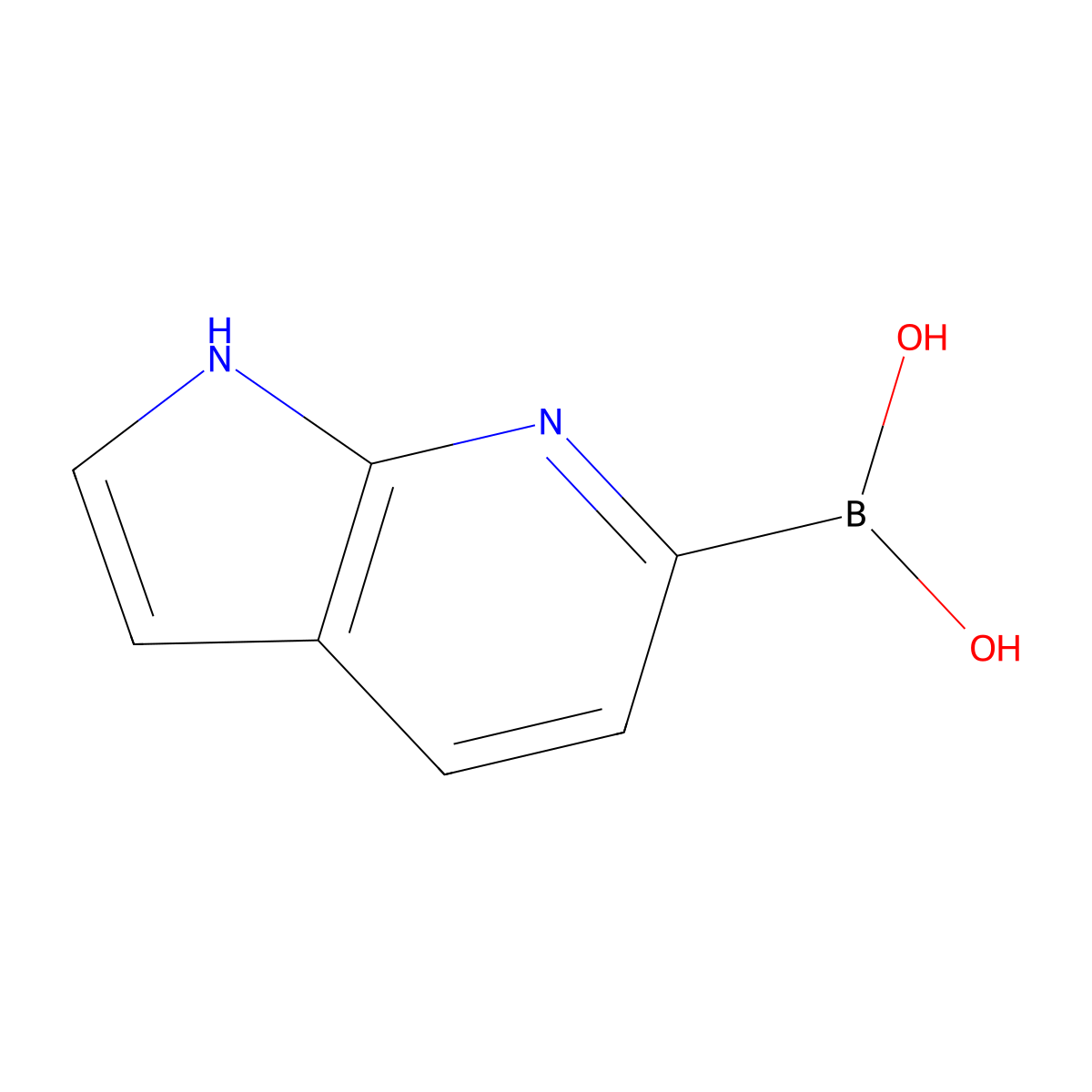 (1H-Pyrrolo[2,3-b]pyridin-6-yl)boronic acid molecular structure, CAS 1310383-09-5