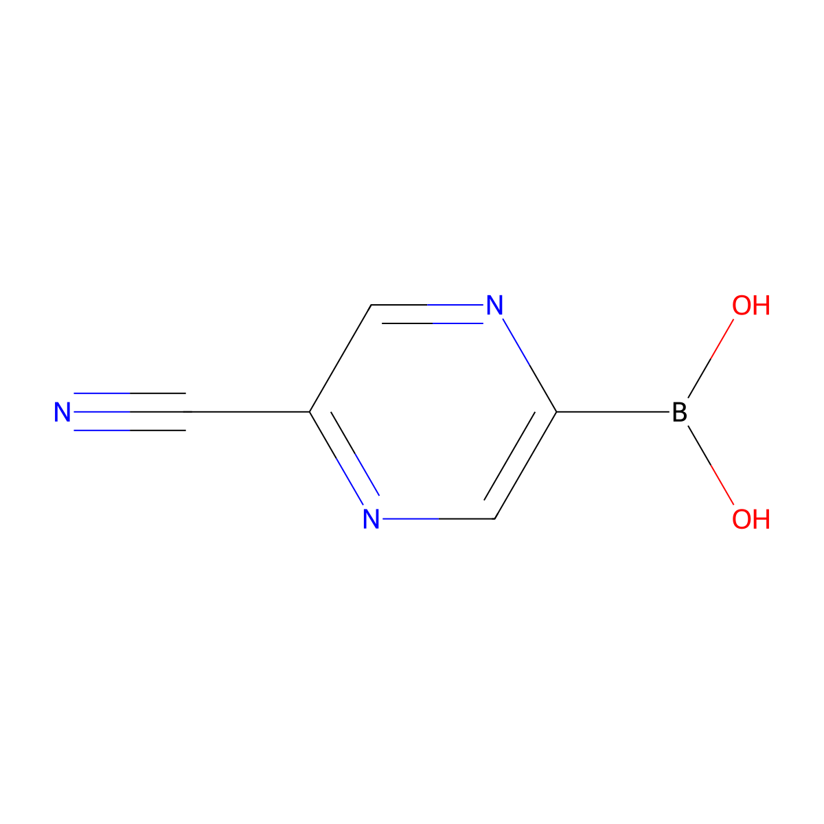 (5-Cyanopyrazin-2-yl)boronic acid molecular structure, CAS 1310383-12-0