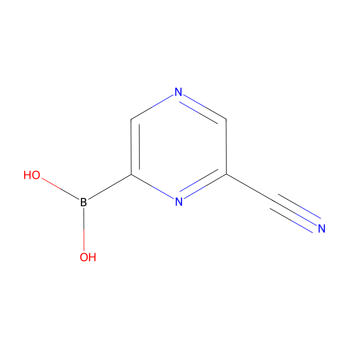 6-Cyanopyrazine-2-boronic acid molecular structure, CAS 1310383-14-2