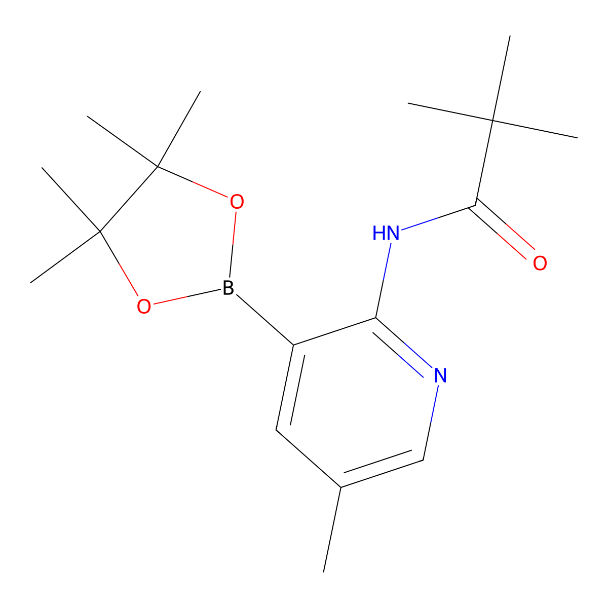 N-(5-Methyl-3-(4,4,5,5-tetramethyl-1,3,2-dioxaborolan-2-yl)pyridin-2-yl)pivalamide molecular structure, CAS 1310383-24-4
