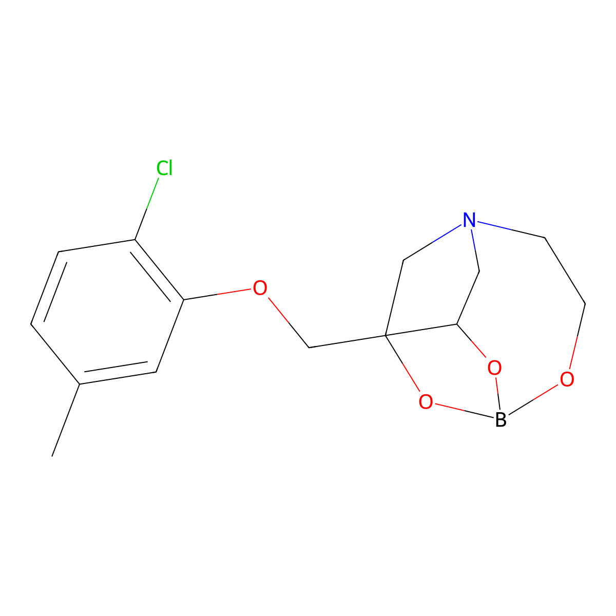 3-[(2-Chloro-5-methylphenoxy)methyl]-2,8,9-trioxa-5-aza-1-borabicyclo[3.3.3]undecane molecular structure, CAS 1310383-28-8