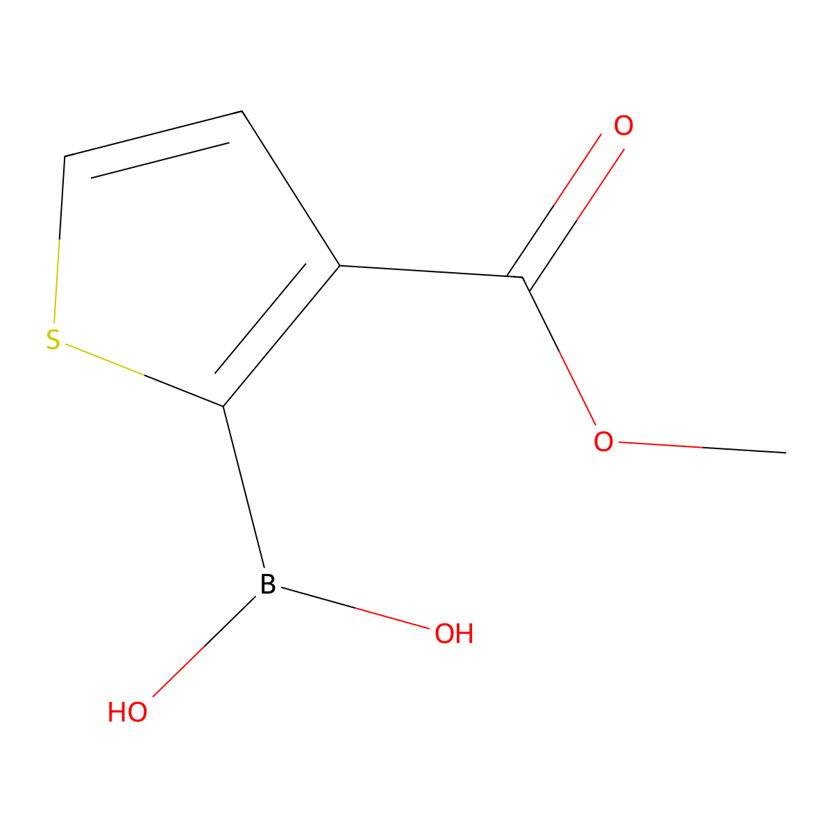 3-(Methoxycarbonyl)thiophene-2-boronic acid molecular structure, CAS 1310383-30-2