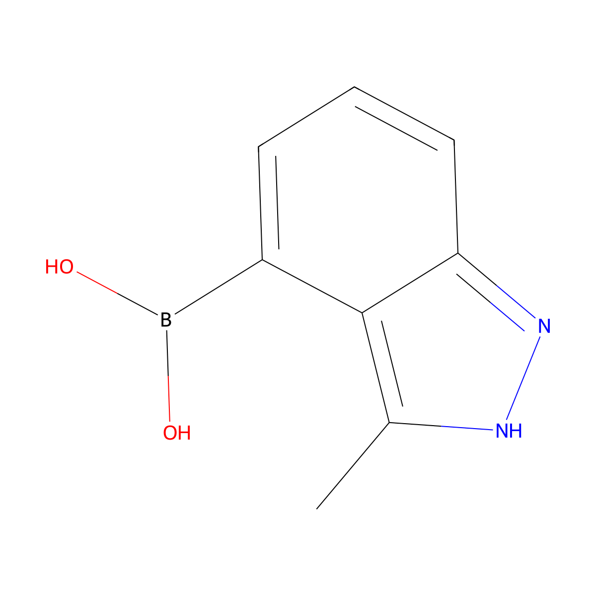 (3-Methyl-1H-indazol-4-YL)boronic acid molecular structure, CAS 1310383-41-5