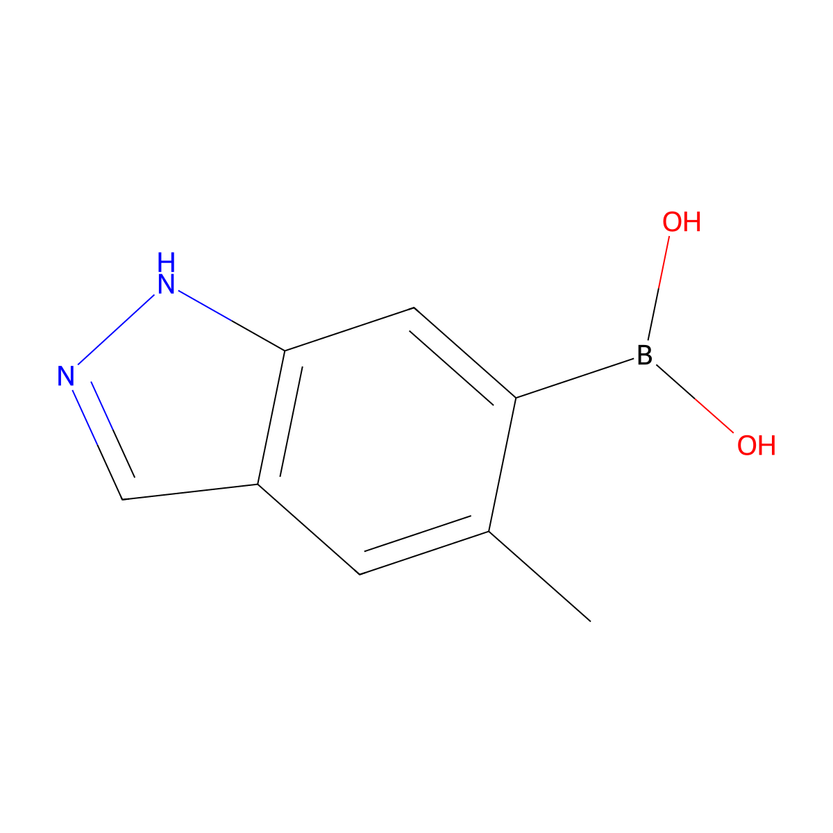 (5-Methyl-1H-indazol-6-yl)boronic acid molecular structure, CAS 1310383-42-6