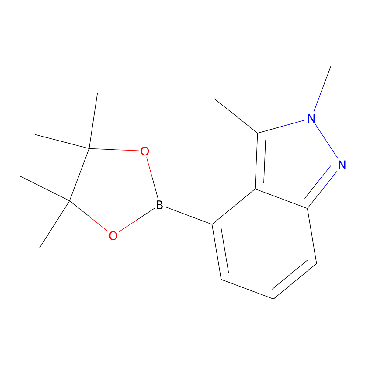 2,3-Dimethyl-2H-indazole-4-boronic acid pinacol ester molecular structure, CAS 1310383-43-7