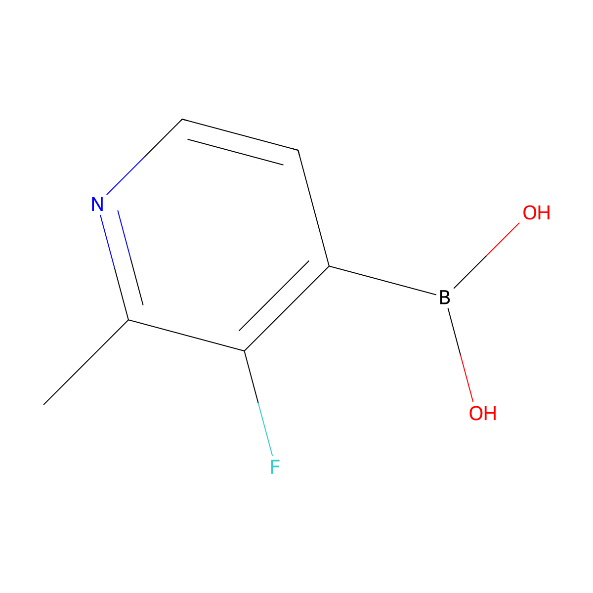 (3-Fluoro-2-methylpyridin-4-YL)boronic acid molecular structure, CAS 1310383-56-2