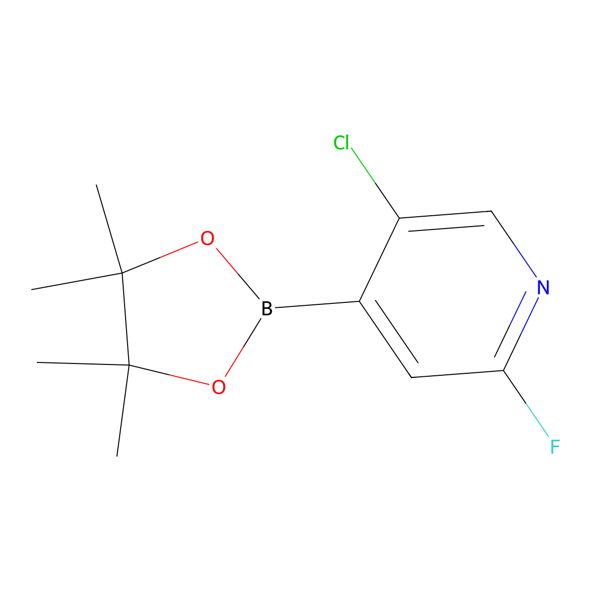 5-Chloro-2-fluoro-4-(4,4,5,5-tetramethyl-1,3,2-dioxaborolan-2-yl)pyridine molecular structure, CAS 1310383-58-4