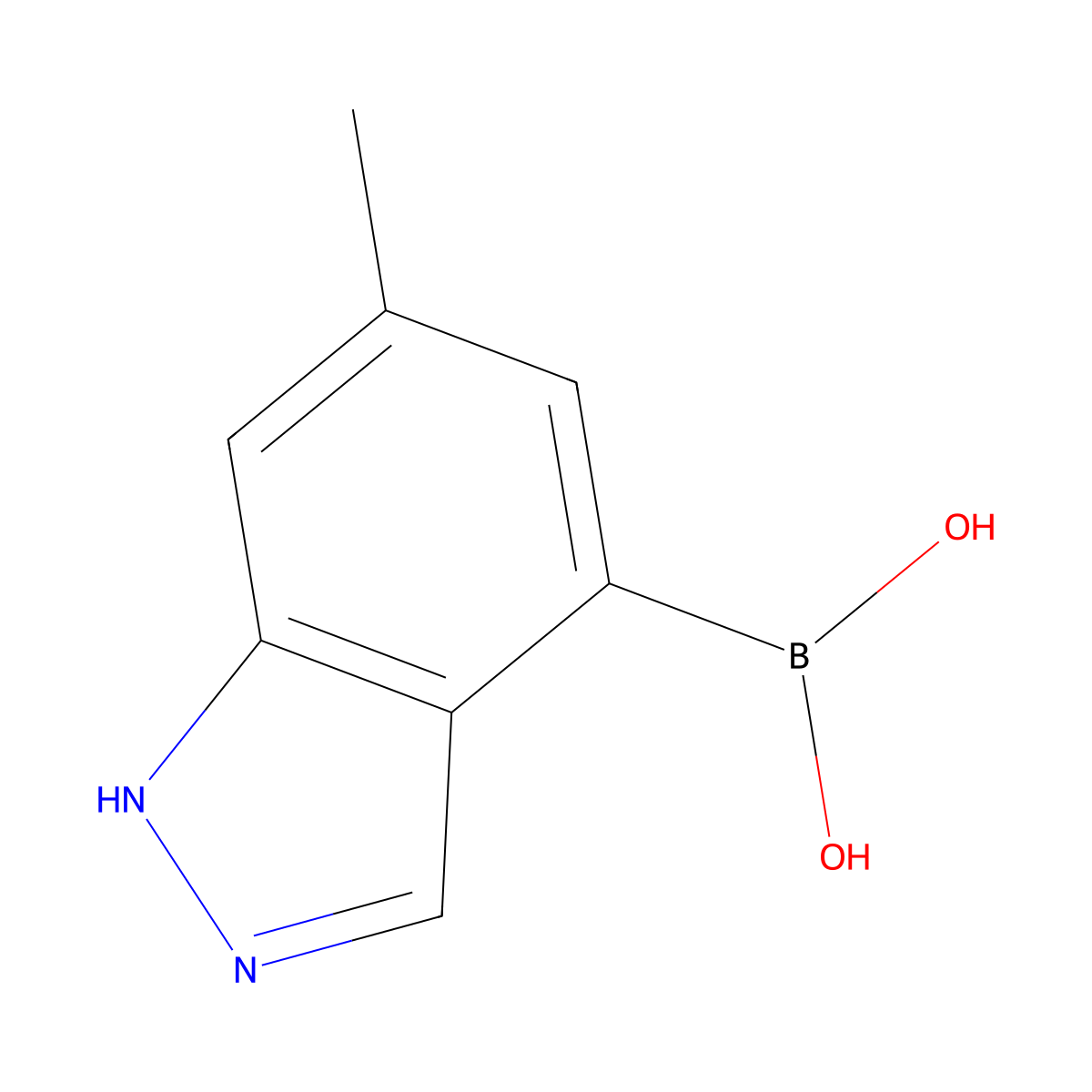(6-methyl-1H-indazol-4-yl)boronic acid molecular structure, CAS 1310383-73-3