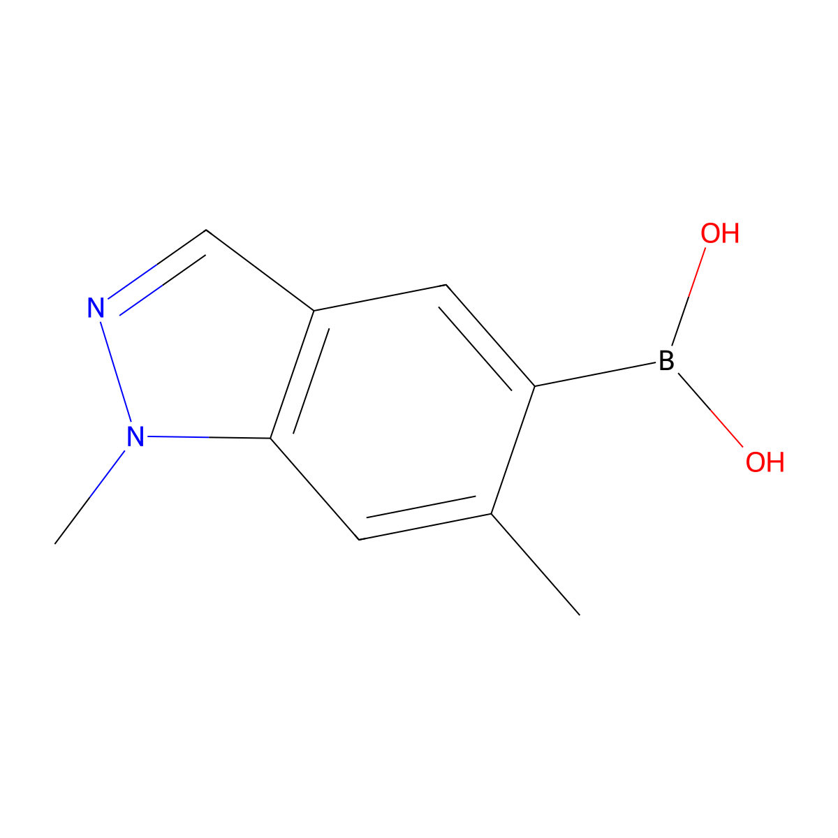 1,6-Dimethyl-1H-indazole-5-boronic acid molecular structure, CAS 1310383-74-4
