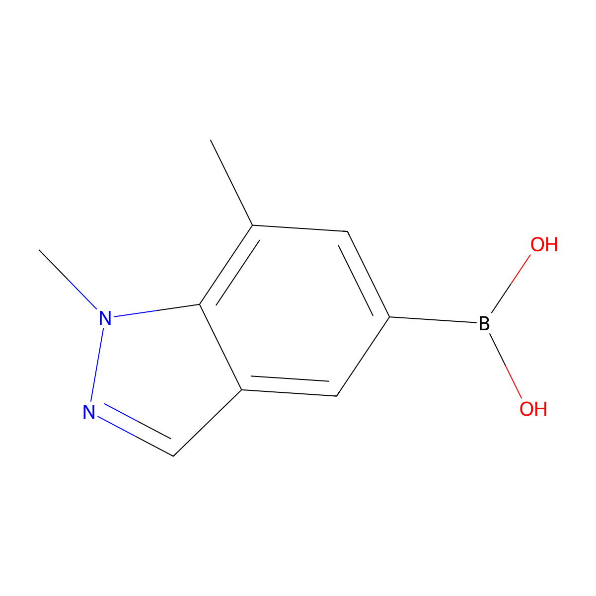 1,7-Dimethyl-1H-indazole-5-boronic acid molecular structure, CAS 1310383-75-5
