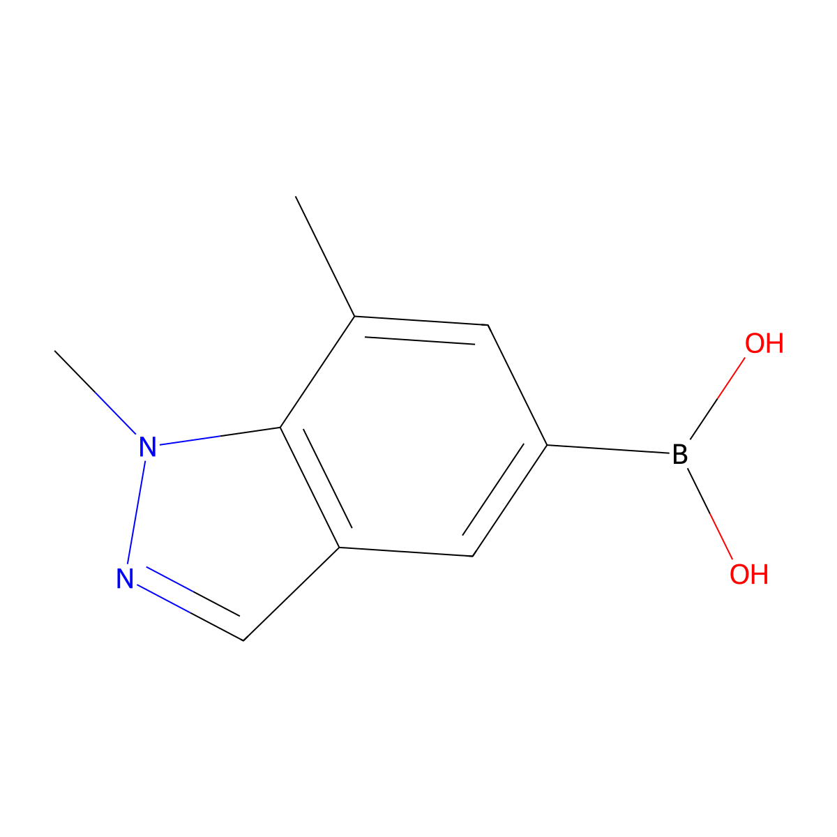 1,7-Dimethyl-1H-indazole-5-boronic acid molecular structure, CAS 1310383-75-5